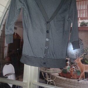 Aniu Girl's Button-Up Sweater SZ 14/16 Black